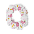 Cute Bear & Pink Floral Scrunchie — Whimsical Hair Tie for Kids & Teens