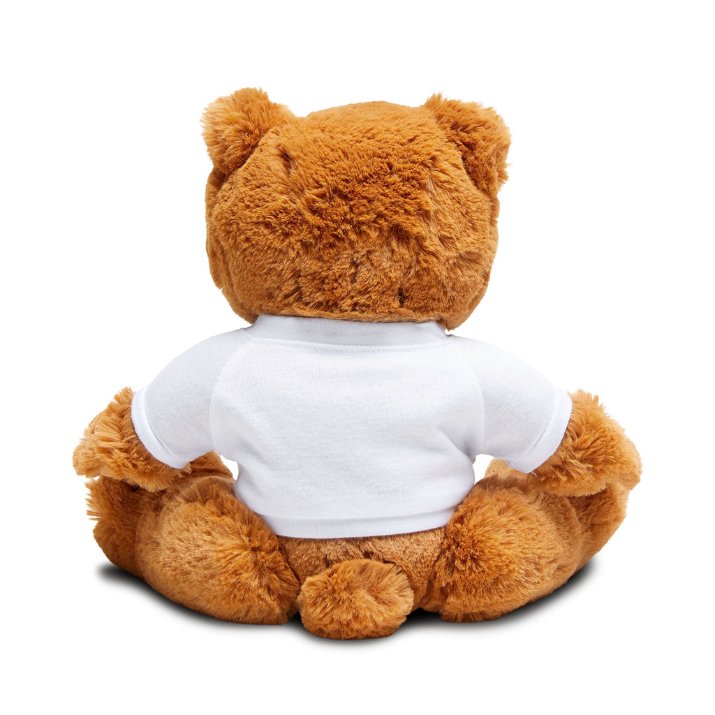 Plush Teddy Bear with Printed T‑Shirt — Cute Gift for Kids & Newborns
