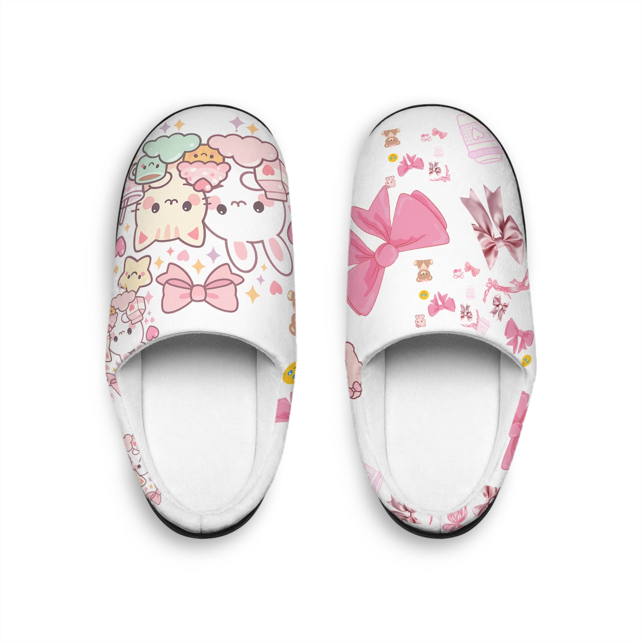 Kawaii Pink Bow Women's Indoor Slippers — Cute Cozy Home Shoes