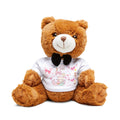 Plush Teddy Bear with Printed T‑Shirt — Cute Gift for Kids & Newborns