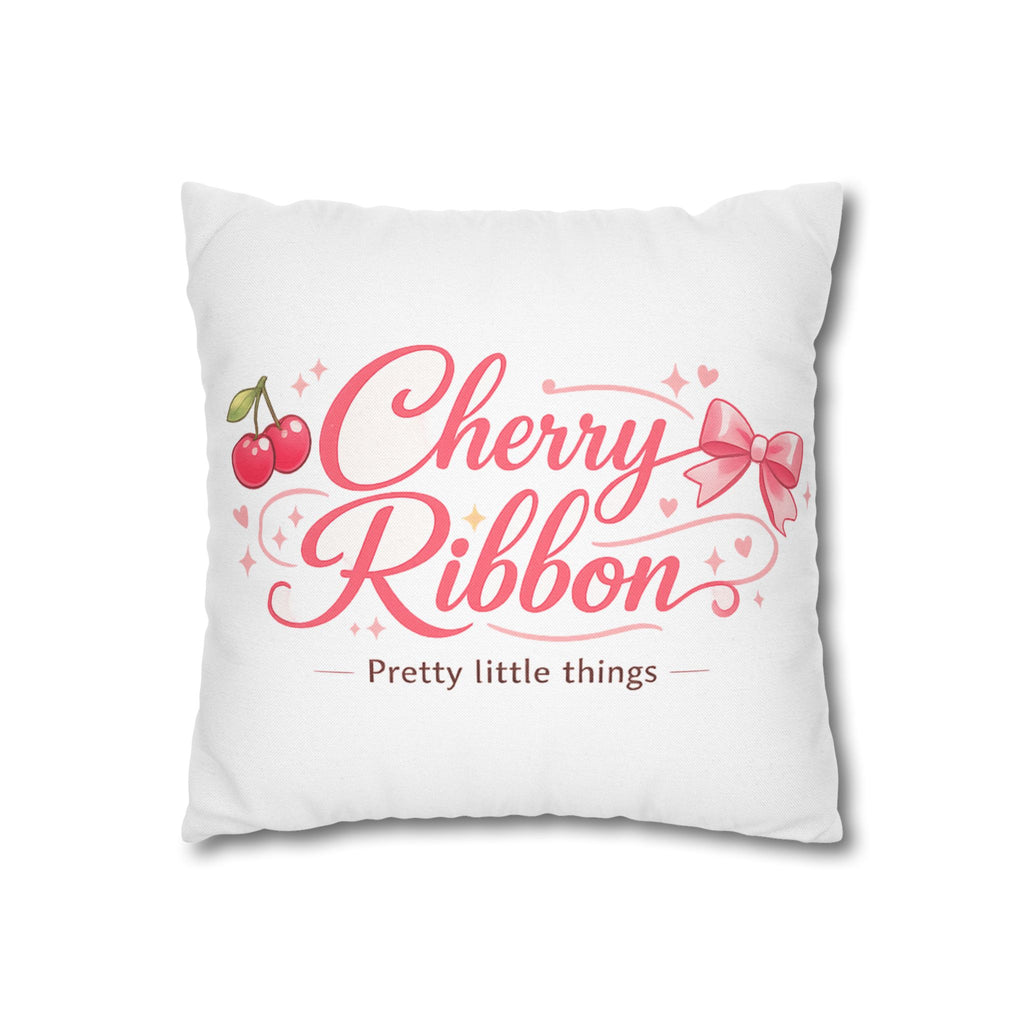 Pink Bow & Teddy Baby Nursery Pillowcase — Cute Decorative Square Throw Pillow Cover