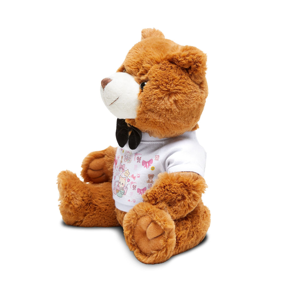 Plush Teddy Bear with Printed T‑Shirt — Cute Gift for Kids & Newborns