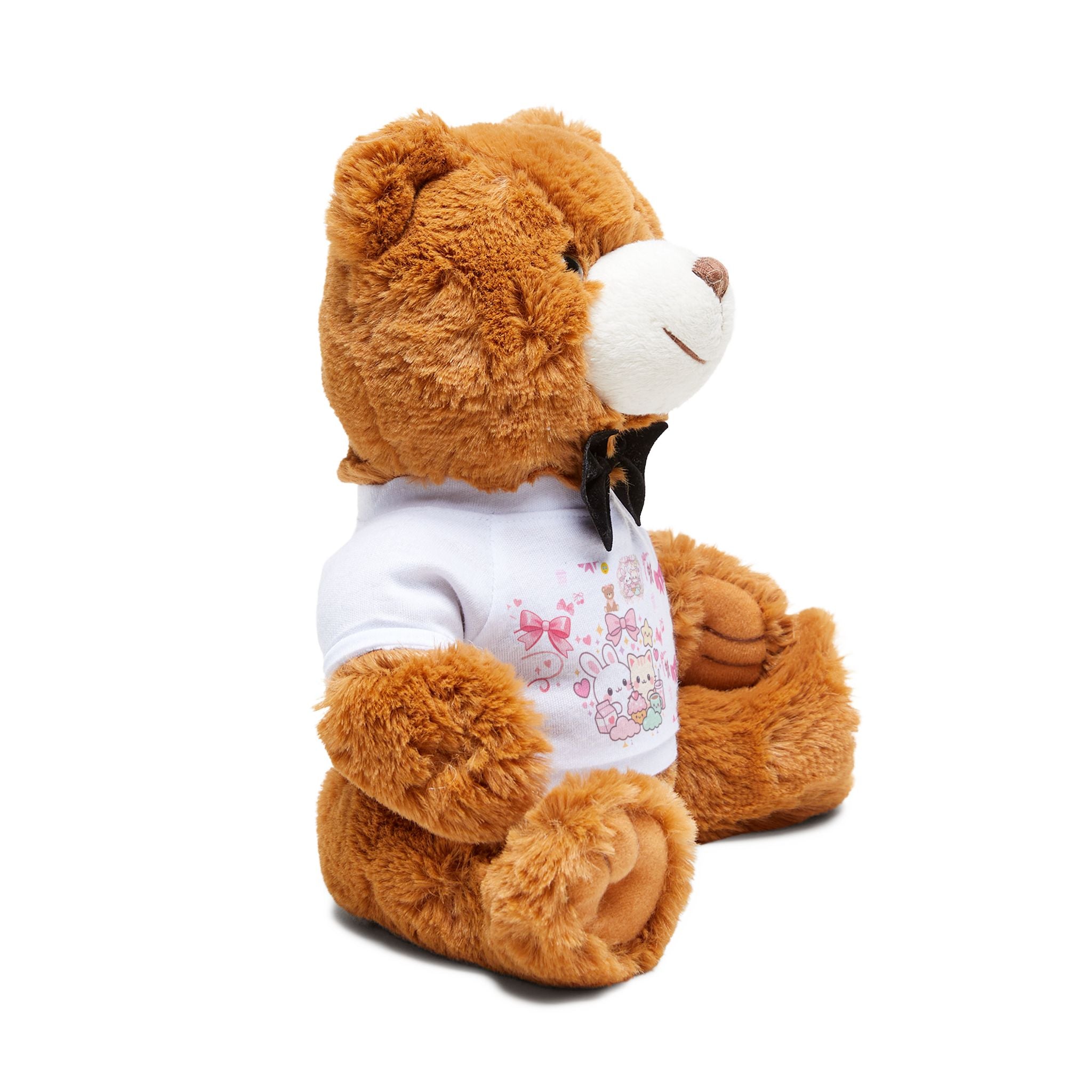 Plush Teddy Bear with Printed T‑Shirt — Cute Gift for Kids & Newborns
