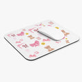 Pink Teddy & Bows Cute Kawaii Mouse Pad — Adorable Rectangle Desk Mat