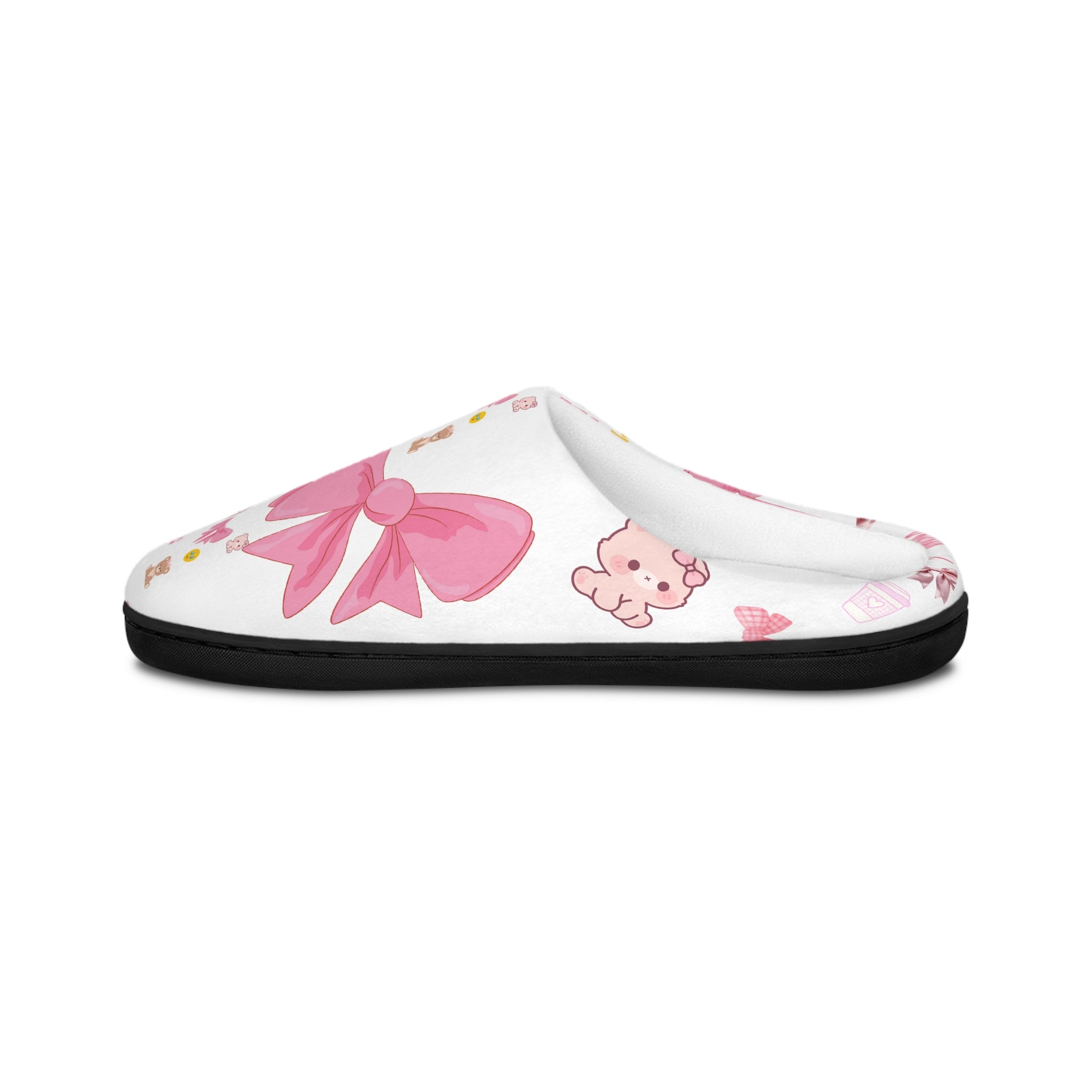 Kawaii Pink Bow Women's Indoor Slippers — Cute Cozy Home Shoes